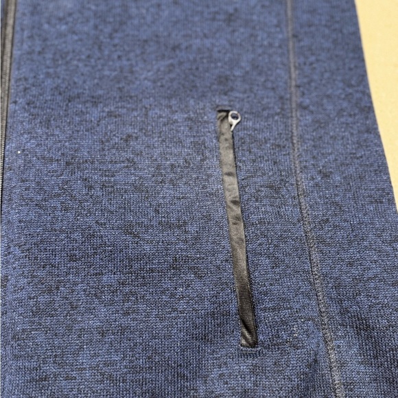 Navy Blue Fleece Vest with Stand-Up Collar - Picture 4 of 6